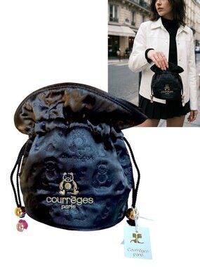 RARE ARCHIVAL NWT VTG. COURREGES TEDDY BEAR SATIN POUCH